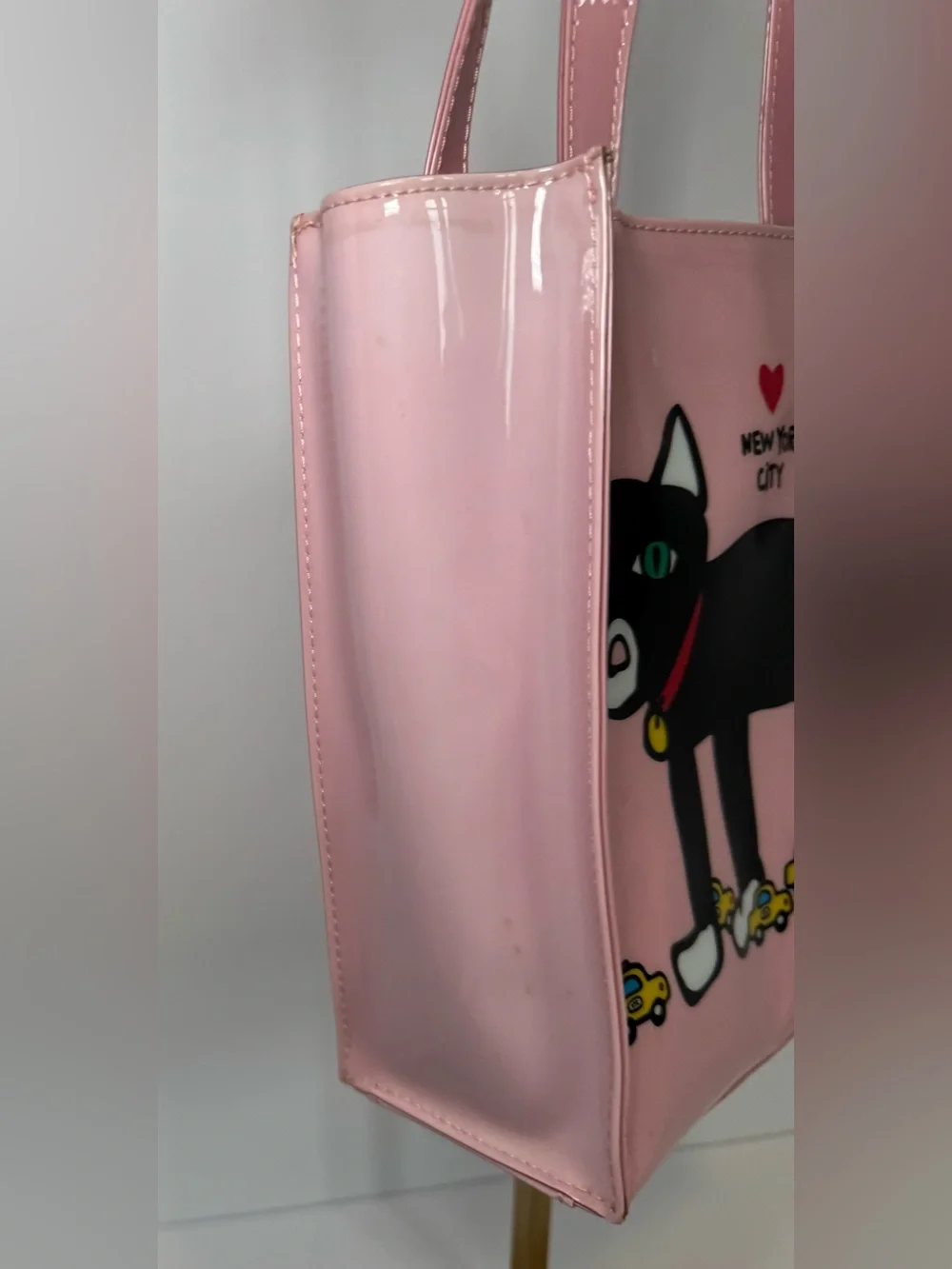 Marc Tetro New York City Pink Tuxedo Cat Mini Tote Bag